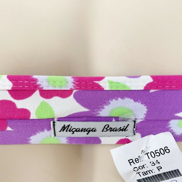 Sports Bra Top Womens XS-S Supplex Pink Floral - Picture 4 of 8